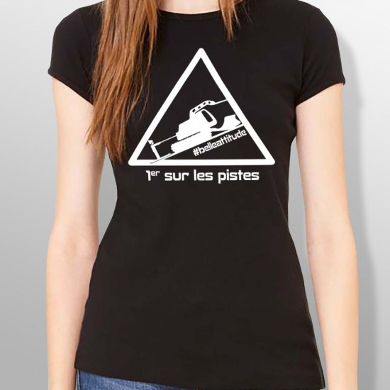 Tshirt ski PREMIER SUR LES PISTES femme