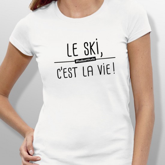 Tshirt ski LE SKI C'EST LA VIE femme